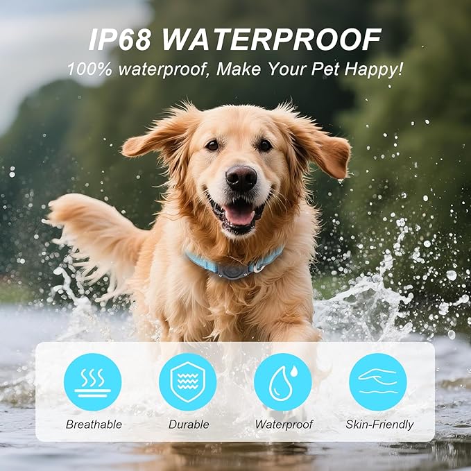 Waterproof Airtag Dog Collar - Nylon Collar with Durable Airtag Holder, Reflective&Anti-Lost with Safety Metal Buckle, Soft Padded Adjustable for Small Medium Large Dogs Blue S