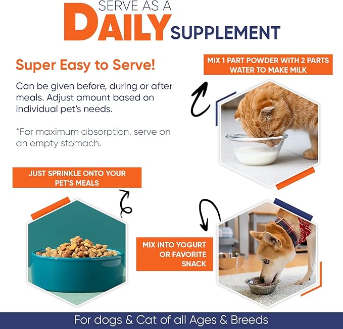 Vitamatic Bovine Colostrum for Dogs and Cats, 90 Grams, 30% Immunoglobulins, Grass Fed