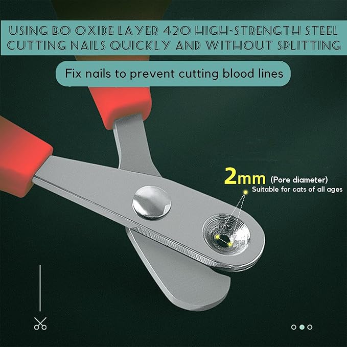 Trumoon Easy Cat Claw Trimmers with Circular Guard- Avoid Over Cutting Meow Nail Clippers for Cats Who Like to Struggle - Professional Grooming Tool for Kitten Cat