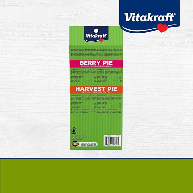 Vitakraft Berry Pie and Harvest Pie Small Animal Treat 8 Pack