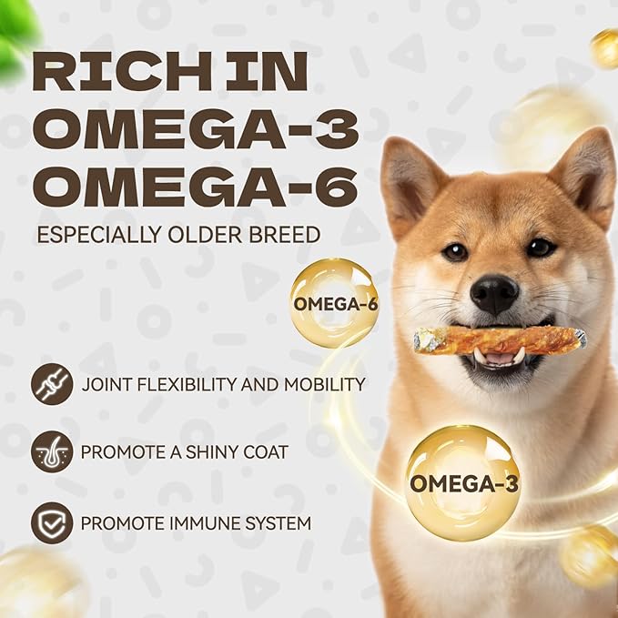 Chicken Wrapped Cod Skin Dog Treats, High Protein Chicken Jerky Chews Rawhide-Free Long-Lasting Dog Training Treats Snacks for Medium and Breeds 10.54oz