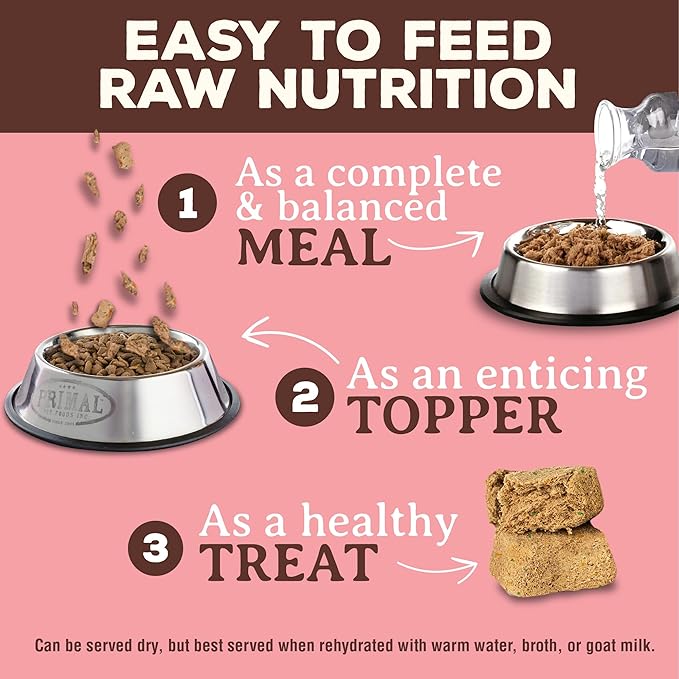Primal Freeze Dried Raw Cat Food Nuggets Beef & Salmon, Complete & Balanced Meal or Topper, Premium, Healthy, Grain Free, High Protein Raw Cat Food with Probiotics (14 oz)
