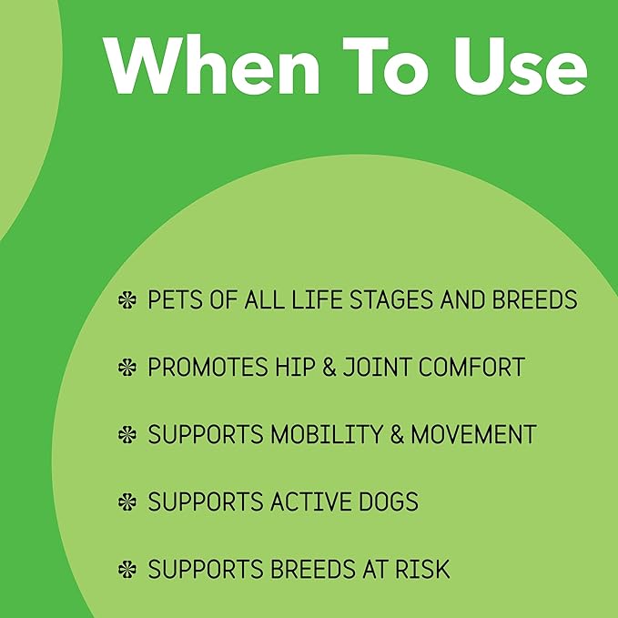Hip and Joint Supplement for Large Dogs 70 Pounds and Up with Glucosamine Chondroitin, and Hyaluronic Acid – Formulated for Large Breeds – Clinically Proven Hip and Joint Support