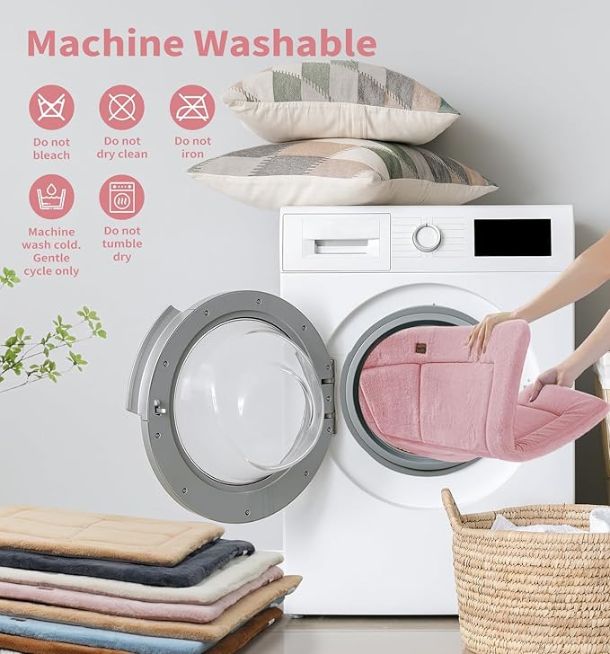 MADE 4 PETS Dog Crate Pad Bed for Large Dogs, Washable & Reversible, Anti-Slip Kennel Mat for Cozy Sleeping, Soft Fluffy Dog Bed for Indoor & Outdoor Use, 41"x29", Pink