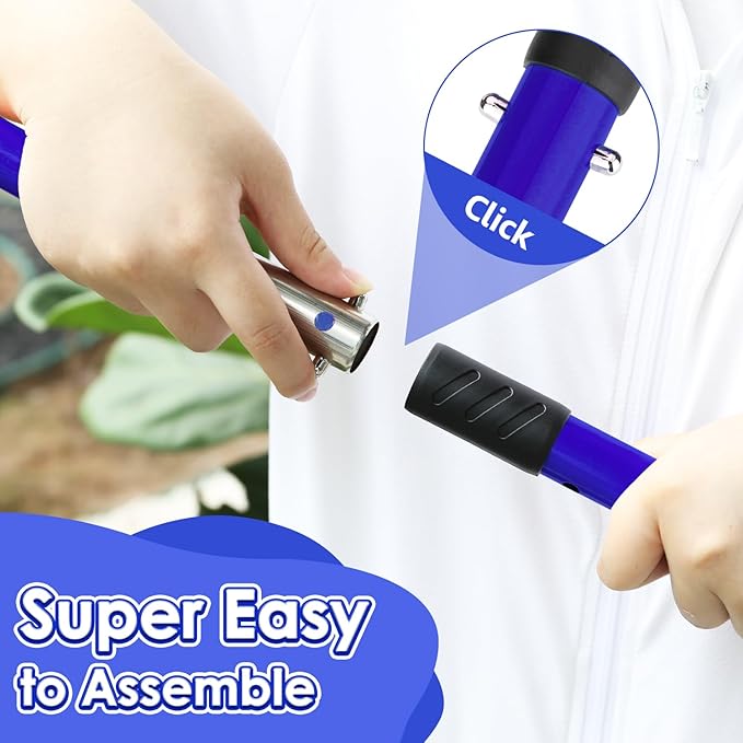 SlowTon Dog Pooper Scooper - 37.4" Long Handle Adjustable Metal Swivel Bin & Rake & Spade Kit with 20 Waste Bags, Portable Pooper Scooper for Gravel Lawn Grass, Suit for Small Medium Large Dog