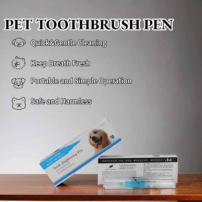 Pet Teeth Cleaning Pen, Pet Teeth Repairing Kit, Cat/Dog Teeth Brightening Pen for Cat/Dog Dental Care Fresh Breath