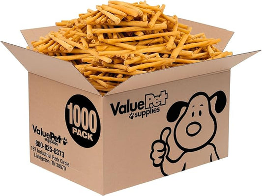 ValueBull USA - Rawhide Twists for Small Dogs, 5 Inch, Smoked, Varied Thicknesses, 1000 Count Bulk Pack - Natural & Safe, USA Beef Hide, Long Lasting, Chemical Free, No Artificial Flavors