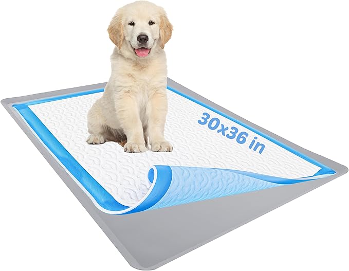 TidyFriend Pee Pad Holder Tray 30 x36 Inches, Puppy Pad Holder, Easy to Clean and Store Pee Pad Holder for Dogs, Silicon Training Pad Holder, No Spill Puppy Pad Holder (Light Grey)