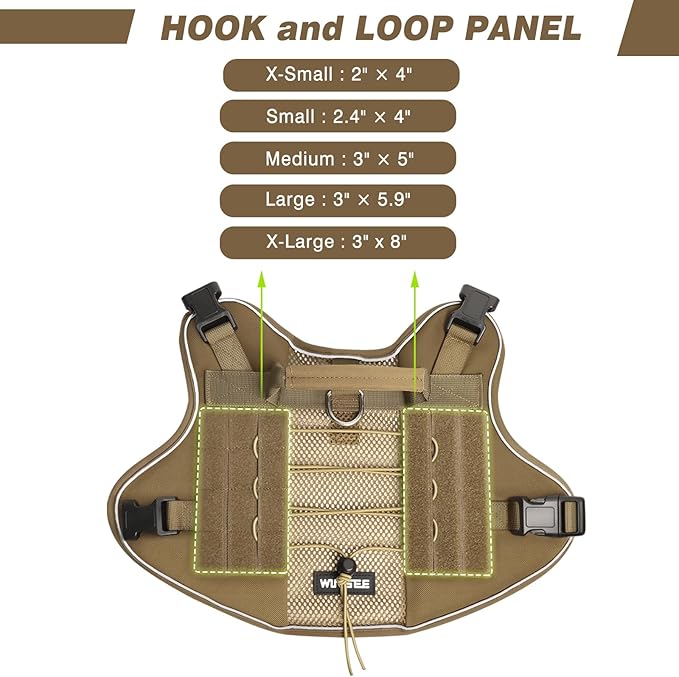 WINSEE Service Dog in Training Mesh Harness with 10 Pet Patches, Soft Air Mesh Breathable Tactical Dog Molle Vest, Reflective Military Pet Vest for Walking Hiking for Medium Dogs