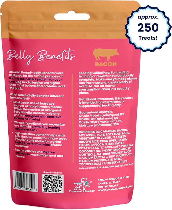 Training Treats for Dogs - Soft Bacon - Low Calorie Dog Training Treats for Sensitive Stomachs with Single Source Premium Protein, Corn Free, & Soy Free Formula - 10 oz