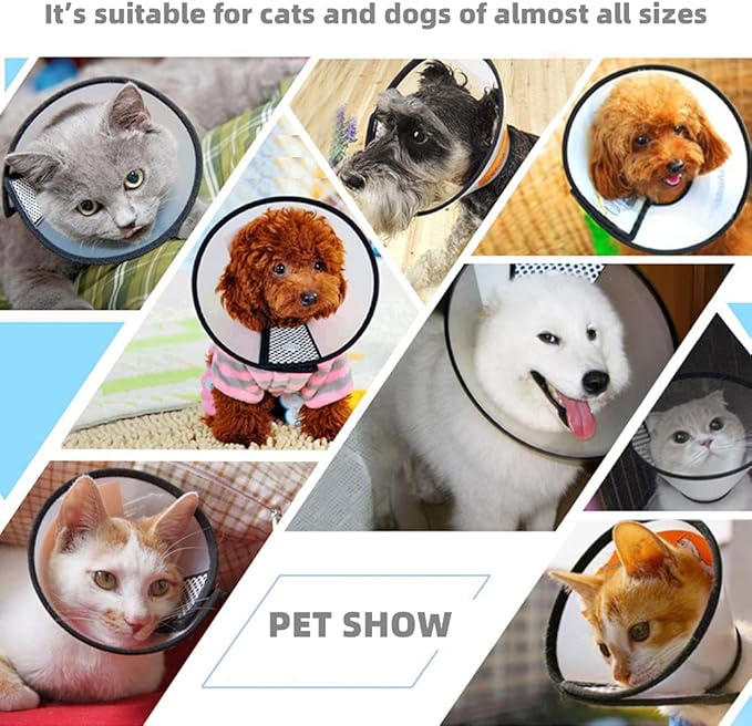 Plastic Pet Recovery Collars & Cones for Dogs and Cats After Surgery Adjustable Dog Neck Cone Surgical Elizabeth E-Collar Prevent Biting and Stop Licking Wound (XS)