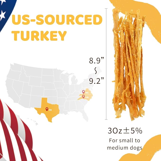 iPaw Turkey Tendons for Dogs, Turkey Sourced from USA, Hypoallergenic, All Natural Human Grade Puppy Chew, Dog Treats for Signature Series, Rawhide Alternative, Box of 10 Packs