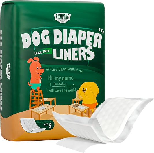 Disposable Dog Diaper Liners Booster Pads for Male & Female Dogs, 100ct, 4 Sizes Options, Doggie Diaper Inserts fit Most Types of Dog Diapers - Pet Belly Bands & Male Wraps (Small (100 ct))