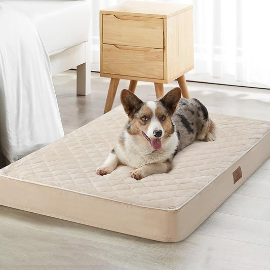 WNPETHOME Orthopedic XL Dog Beds Large Sized Dog, Waterproof Extra Large Dogs Bed with Removable Washable Cover, Multi-Needle Quilting Dogs Crate Bed