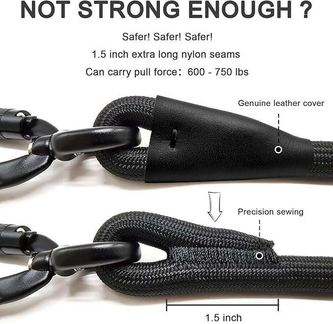 Rope Dog Leash, 4 ft Heavy Duty Dog Leash with Aviation Aluminum Auto Locking Carabiner, Strong Nylon Pet Lead for Small, Medium, Large Dogs (Blue, 4FT)