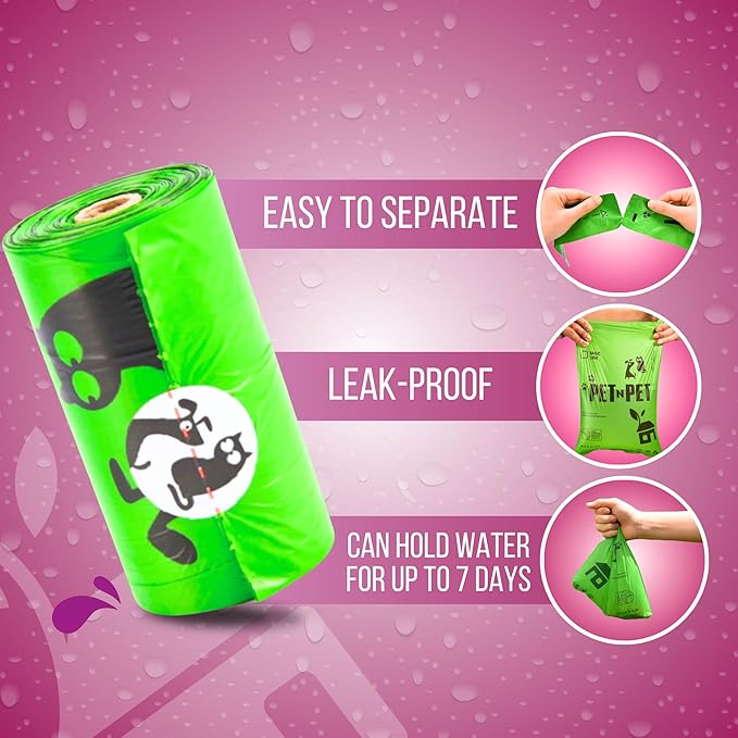 Pet N Pet Poop Bags For Dogs, Green 540 Counts Lavender Scented Dog Poop Bags Rolls, Dog Bag, Pet Waste Bag