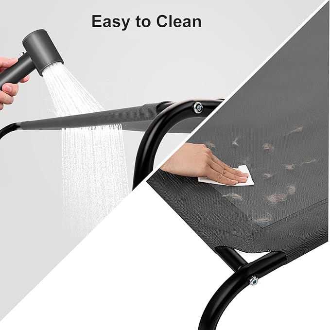 Cooling Elevated Dog Bed for Extra Large Dogs with Non-Slip Floor Protectors & Breathable Mesh, XL Raised Indoor & Outdoor Dog Cot Hammock, 54" L x 35.5" W x 8" Th, X-Large, Green