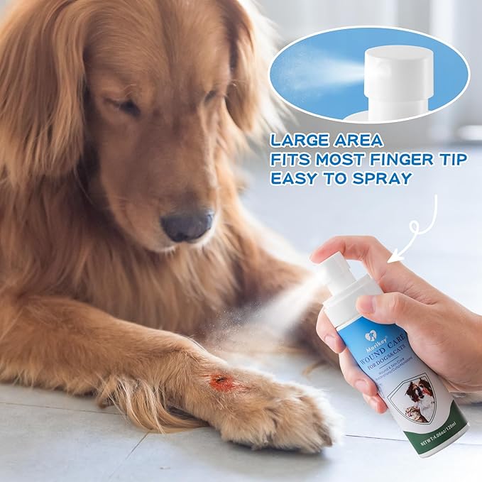 Pet Wound Care,Gentle Formula Wound Spray for Pets, Helps with Rashes,Itching,Skin Irritations, Hot Spots,Bites, Non-irritating for Relief & Treatment,Safe for Dogs&Cats,4.06OZ