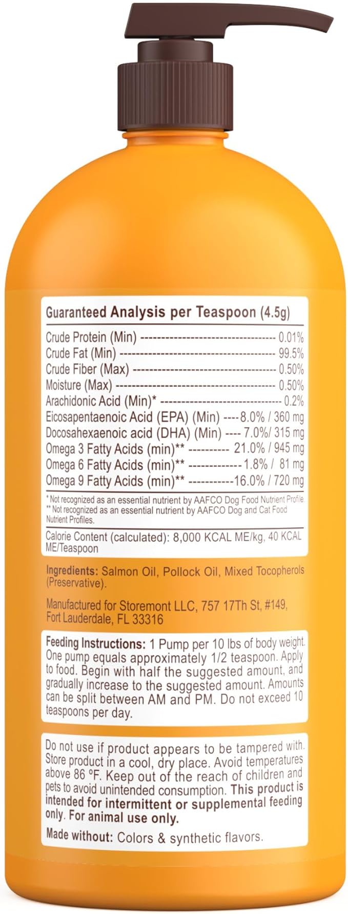 Petsmont Omega Love+ Wild Alaskan Salmon Oil for Dogs Formula 32 oz - Fish Omega Liquid Pump Cats Supports Joint Function Immune Heart Health Food Supplement Pets Natural EPA DHA Fatty Acids