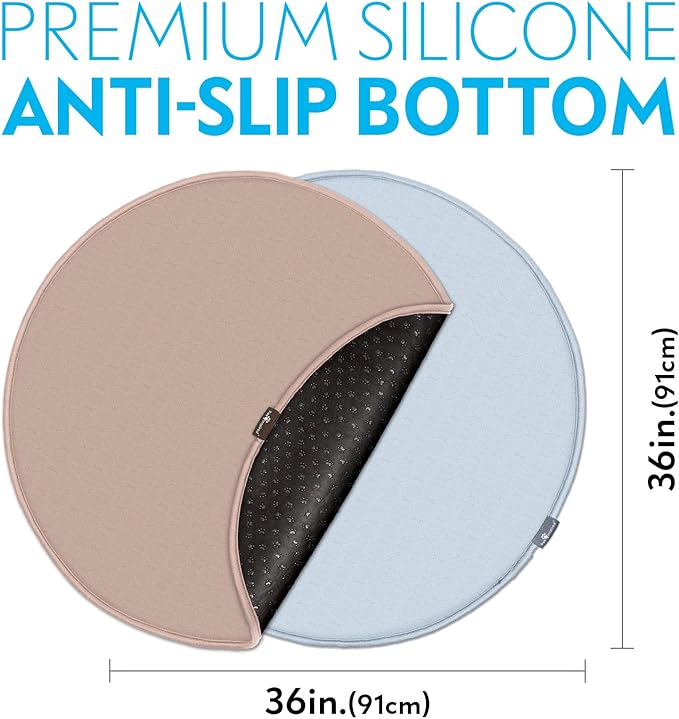 Paw Inspired Round Washable Pee Pads for Dogs (2 Pack), Reusable Puppy Pads for Potty Training, Whelping, Waterproof Mat, Leakproof, Non-Slip Liners (36 Inch, Pack of 2)