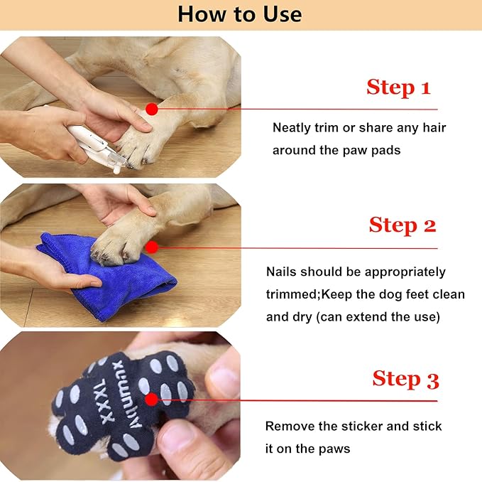 Dog Paw Protector Gripper Traction Pads,Dog Paw Covers,Foot Stickers in Summer Hot/Winter Cold Pavement,Dog Shoes Booties Socks Replacement,12 Sets (48 pcs) XXXL Black