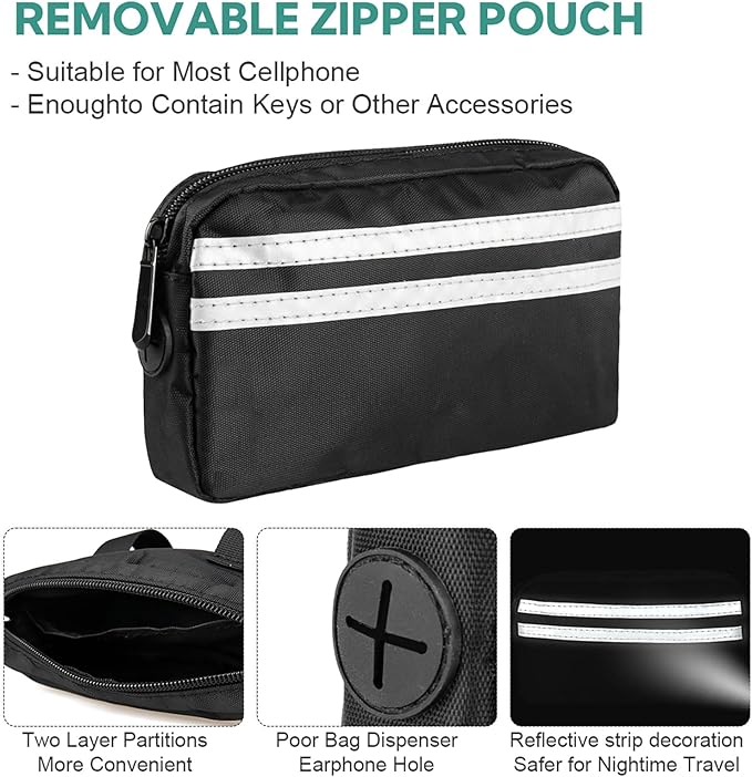 Hands Free Dog Leash, Retractable Bungee with Double Padded Handles, Waist Leash for Dog Walking, Heavy Duty Dog Leash for Medium & Large Dog, Dog Walking Accessories, Green