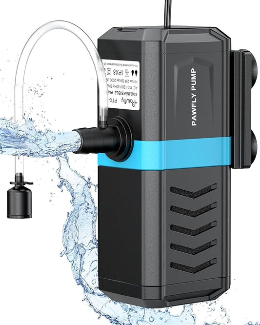 Pawfly Internal Aquarium Filter for 50-120 Gallon Fish Tanks Adjustable Fish Tank Filter with 550 GPH Powerful Water Pump Ultra Quiet Submersible Filter for Freshwater Saltwater Pond Filtration