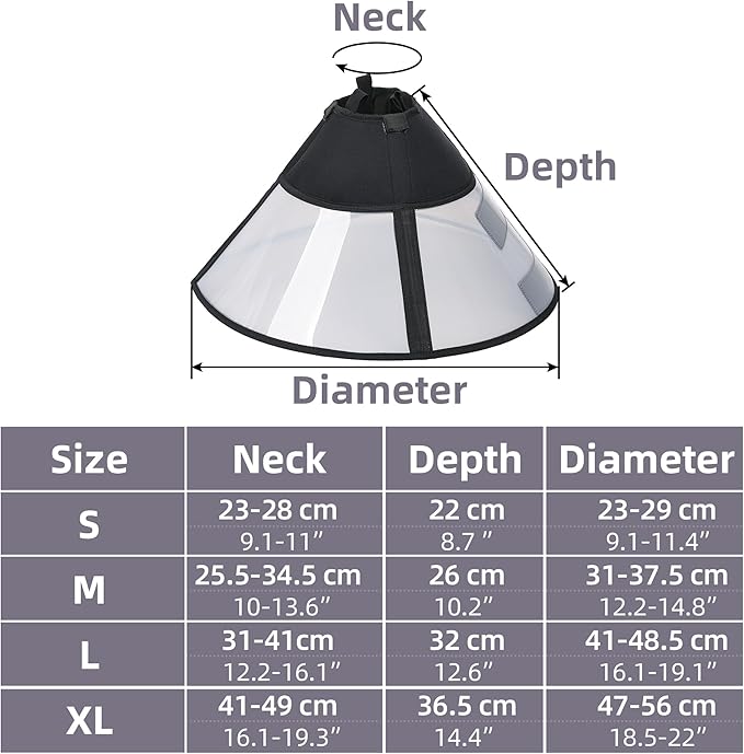 Soft Dog Cone Suitable for Postoperative Use in Dogs, Adjustable and Comfortable Elizabeth Collar, Used for Wound Care, Sterilization, Suitable for Medium to Large Dogs (XL)
