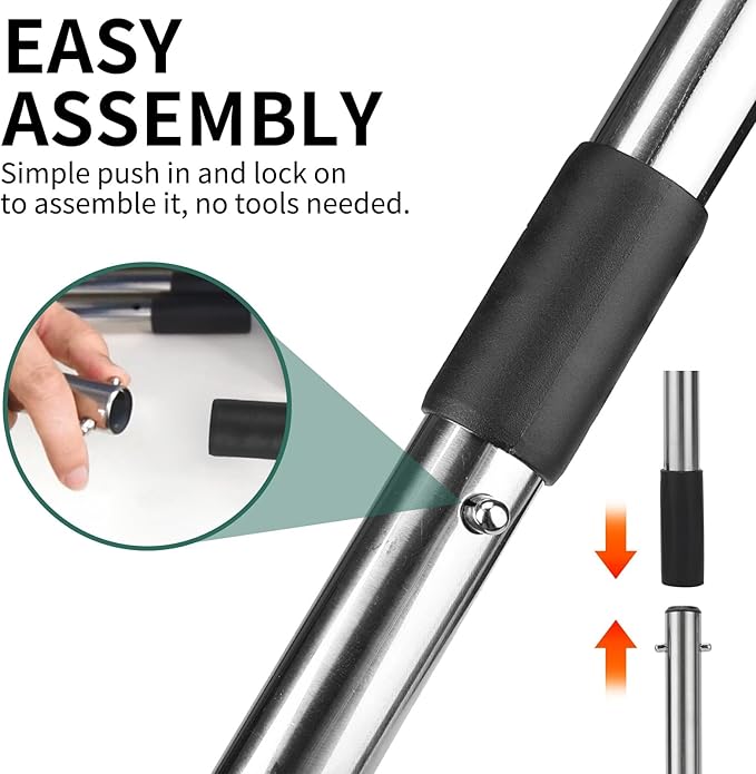 SCENEREAL Dog Pooper Scooper for Yard - Tray & Spade Set, Long Handle Metal Detachable Poop Scooper for Large Medium Small Dogs, Pet Waste Removal Scoop with No Bending for Outdoor Grass, Dirt Gravel