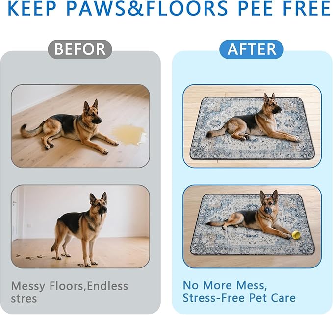Washable Pee Pads for Dogs 2 Pack, Absorbent Reusable Puppy Pads Waterproof, Leakproof & Non-Slip Whelping Pad, Potty Training Pads for Dogs Playpen Mat 48x48