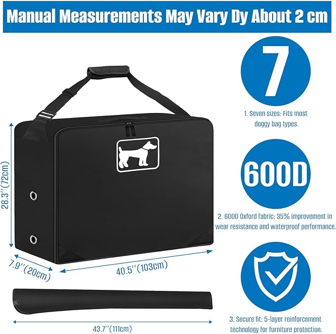 SIRUITON Dog Playpen Storage Bag 2Pack, Fits 40" H 8 Panels and 9 Stakes Suitable for Foldable Exercise Pet Playpen, Dog Fence Travel Bag,with Reinforcing Plate & Shoulder