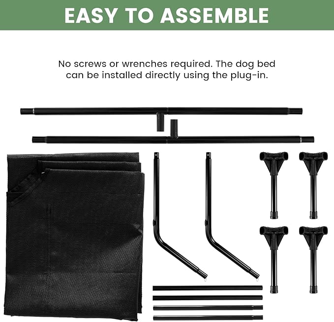 Elevated Dog Bed for Outdoor, XXL Raised Dog Cot Indestructible with Washable Mesh, Cooling Summer Pet Cot Chew Proof for Outside Camping Travel, 59"x36" Grey