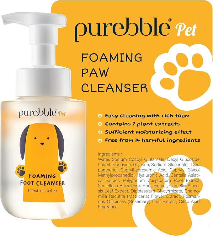 Pet Foaming Foot Paw Cleanser | Designed for All Types of Paw Washers | Dog Cleaning Supplies | Nourishing, Softening, Calming, Itch Reducing for Dog Paws | 300ml / 10.14 fl oz