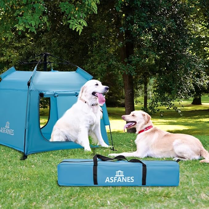 Outdoor Waterproof Pet Automatic Camping Tent, Pop up Cave Bed for Indoor Cats and Small Dogs, Portable Cat House Dog House, Sky Blue.