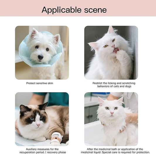 Touchdog Foldable Dog Cone Collar for Cats & Dogs - Adjustable Soft Recovery Collar with Waterproof PU Coating, Lightweight Design, 24.5cm/9.6in Wide Barrier (Green, L)