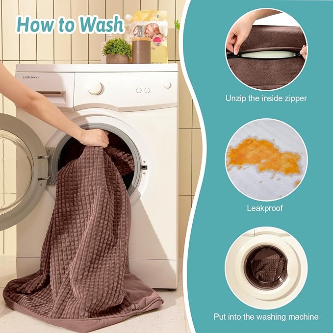 Orthopedic Dog Bed for Extra Large Dog, XL Pet Couch for XLarge Dog, Supportive Foam Bolster Sofa with Waterproof Lining Cover, Anti-Slip, Comfort, Washable, 42x30x7.5 in, U Shape, Brown