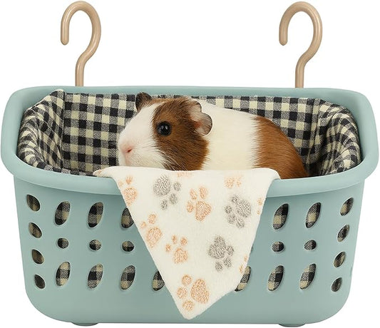 JWShang Rat Hammock for Cage, Chew Proof Hanging Basket Bed with Sturdy Hooks, Pet Cage Accessories, Safe Cozy Small Animal Rodent Hammock for Sugar Glider Mice Snuggling Sleeping