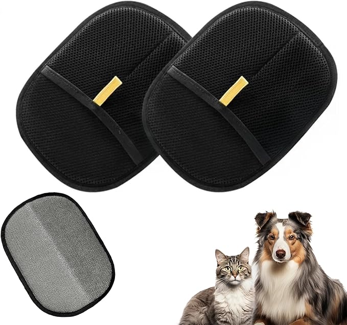 Pet Hair Removal Glove for Cats & Dogs, Electrostatic Pet Hair Removal Gloves, Reusable Hair Remover, Upgrade Efficient Grooming Gloves for Pet Hair for Clothing/Couch/Furniture/Carpet/Car Seat(2pcs)