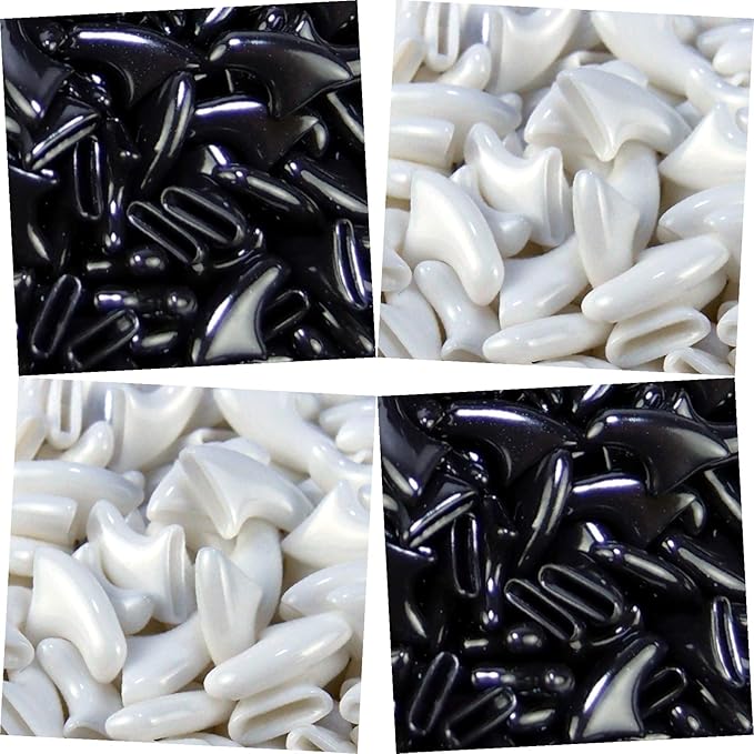 zetpo 80 pcs Cat Claw Covers | Cat Nail Caps | with Adhesives and Applicators (L, Black, White)