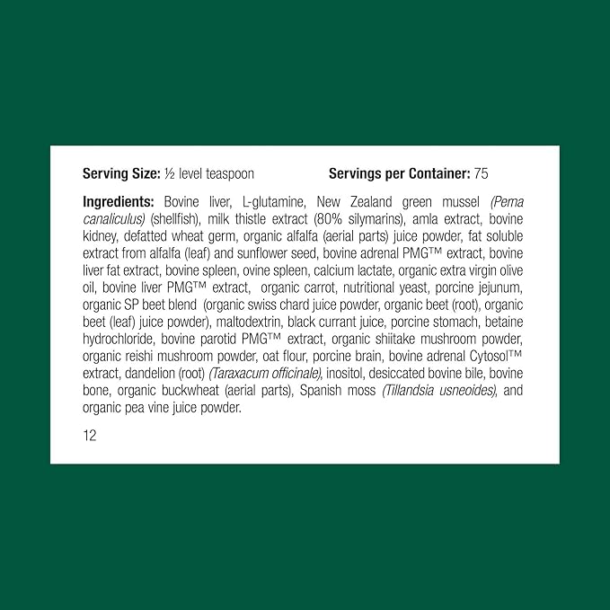 Standard Process Inc. Canine Dermal Support - Skin & Adrenal Gland Supplement - Comprehensive Skin Health Supplement for Dogs - Daily Immune & Liver Support Powder - 125 g