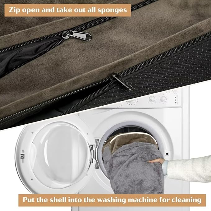 Comfort Expression Orthopedic Memory Foam Dog Beds, XL Dog Beds for Extra Large Dogs, Washable Dogs Beds with Removable Cover, Waterproof Pet Sofa Couch with Bolster(X-Large,Olive Green)