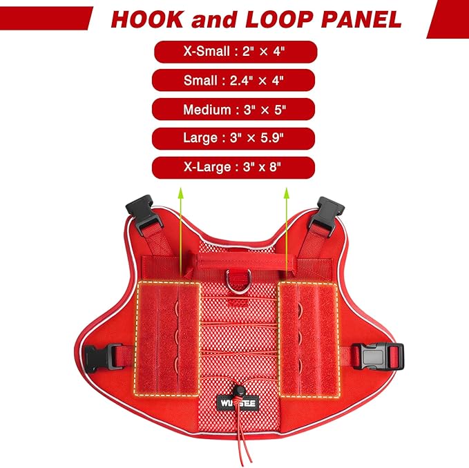 WINSEE Service Dog in Training Mesh Harness with 10 Pet Patches, Soft Air Mesh Breathable Tactical Dog Molle Vest, Reflective Military Pet Vest for Walking Hiking for Large Dogs