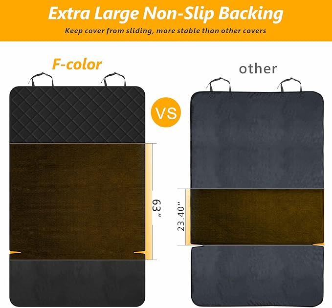 F-color SUV Cargo Liner for Dogs, Upgraded Extra Large Water Resistant Pet Cargo Cover Dog Seat Cover Mat for SUV Sedans Vans with Bumper Flap Protector, Non-Slip, Wear-Proof, Universal Fit, Paw Print