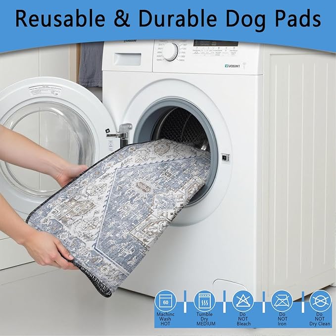 Washable Pee Pads for Dogs 2 Pack, Absorbent Reusable Puppy Pads Waterproof, Leakproof & Non-Slip Whelping Pad, Potty Training Pads for Dogs Playpen Mat 24x36