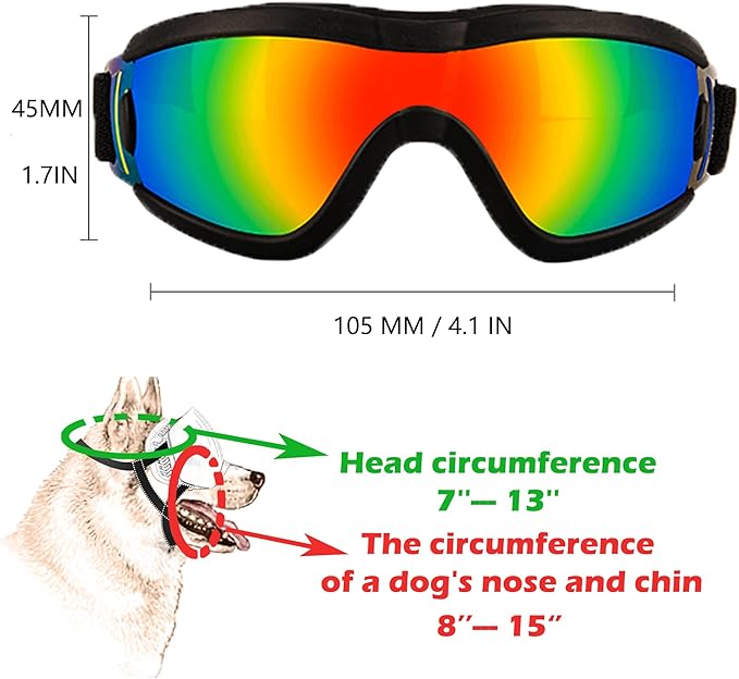 Small Dog Sunglasses with Adjustable Strap UV Protection, Winproof Puppy Sunglasses, Suitable for Dogs Eyes Protection，Soft Dog Goggles