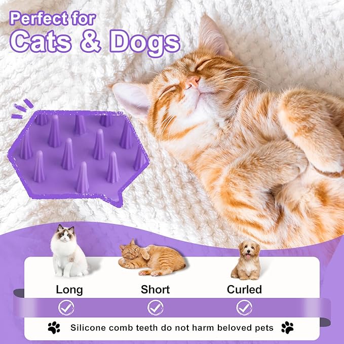 Steam Brush for Cat & Dog – 3-in-1 Spritz Pet Spray Hair Removal Comb for Grooming & Shedding Steam – Water Brush for Long & Short Haired Pets– Includes Two Bottles Waterless Shampoo