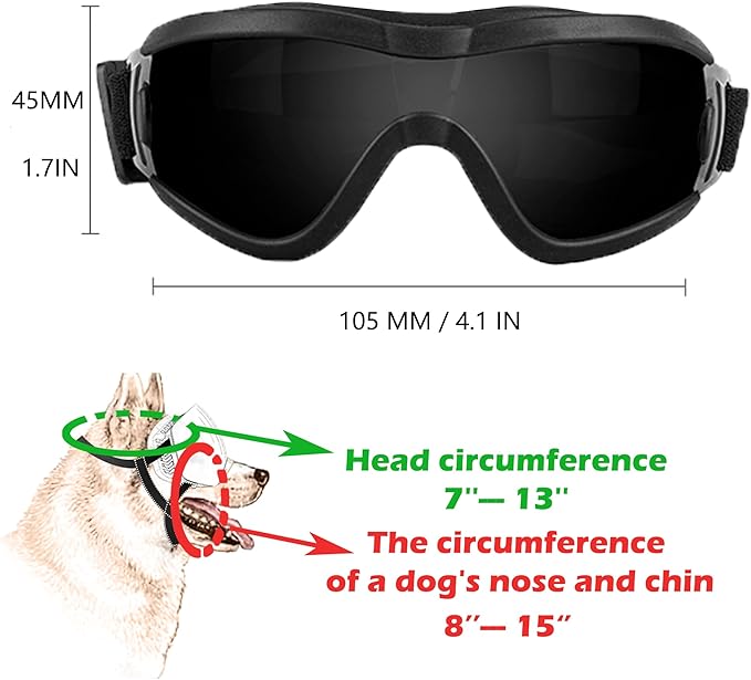 Small Dog Sunglasses with Adjustable Strap UV Protection, Winproof Puppy Sunglasses, Suitable for Dogs Eyes Protection，Soft Dog Goggles