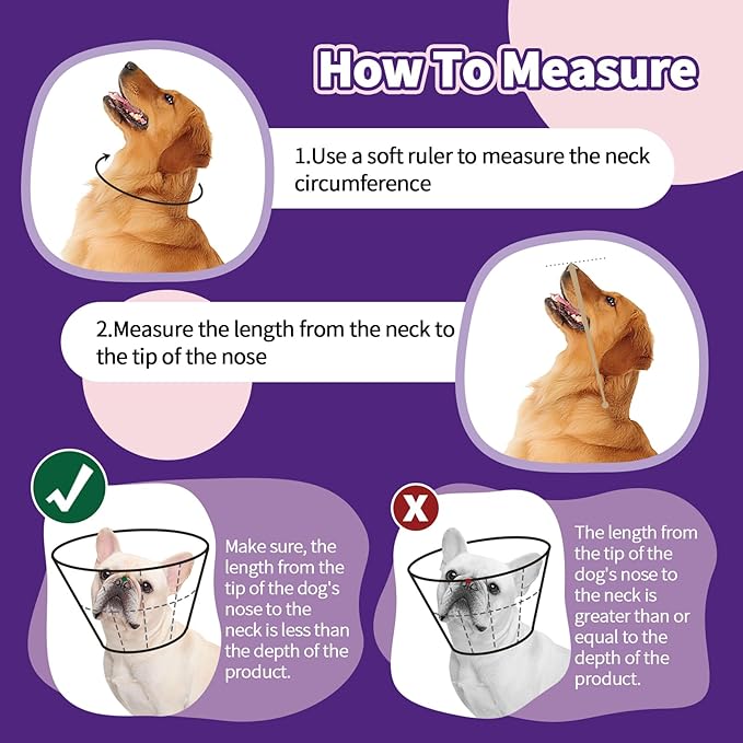 Dog Cone Collar After Surgery, Adjustable Soft Recovery Cone for Small Dogs to Stop Licking, Light-Weight Comfortable Elizabethan Collar for Dogs Anti-Bite Lick Protective Wound