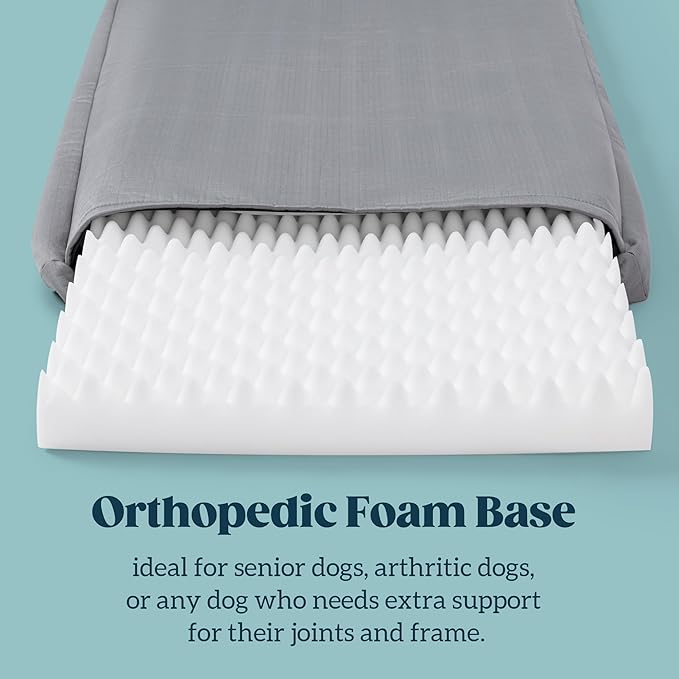 Cybarmour Indestructible Dog Bed - Outdoor Waterproof Chew Proof Dog Crate Pad - Orthopedic Kennel Mat for Aggressive Chewers - Extra Large Breeds & Fits 48-Inch Crate - 47"x29", Limestone