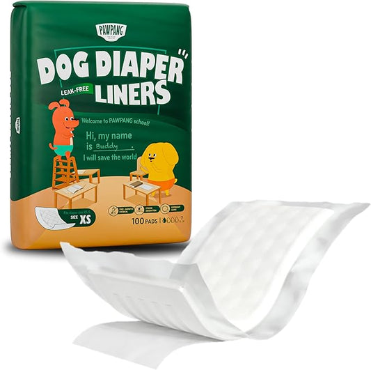 Disposable Dog Diaper Liners Booster Pads for Male & Female Dogs, 100ct, 4 Sizes Options, Doggie Diaper Inserts fit Most Types of Dog Diapers - Pet Belly Bands & Male Wraps (X-Small (100 ct))